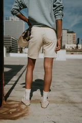 Layla Denim Shorts in Cream