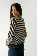 Julianne Striped Cardigan in Black