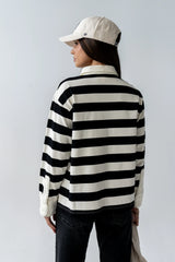 Hamlin Striped Top in Black