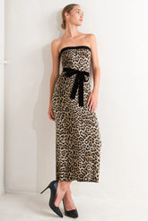 WILD ROMANCE LEOPARD KNIT MIDI DRESS FINAL SALE