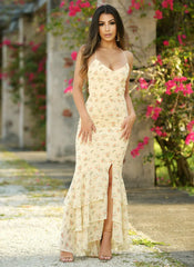 Greta Maxi Dress Yellow Floral