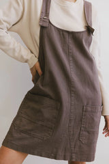 Britt Overall Dress in Brown FINAL SALE
