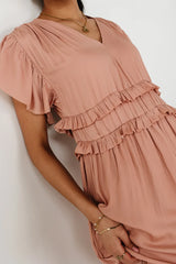 Willa Ruffle Dress in Blush FINAL SALE