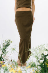 Opal Textured Skirt in Brown