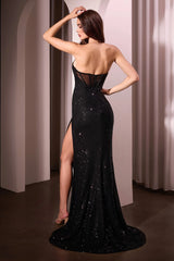 Nancy Gown Strapless Sequin Fitted Gown