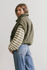 Johanna Sherpa Vest in Olive FINAL SALE
