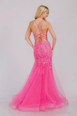 Hera Gown Pink Tulle Floral Lace Mermaid Dress