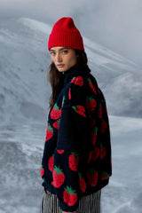 Maria Oversized Sherpa Jacket in Navy FINAL SALE