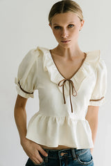 Jozie Contrast Blouse FINAL SALE
