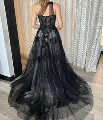 A1053 Leila One Shoulder A Line Tulle Gown Andrea Leo