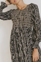 Justice Abstract Midi Dress in Black FINAL SALE