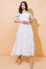 LOVE IN YOUR EYES WHITE MIDI DRESS