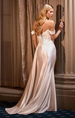 Hailee Gown Off White Lace Satin Fitted Gown