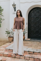 Alice Pintuck Top in Brown
