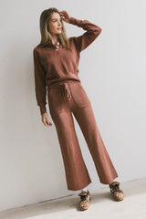 Breck Knit Pants in Brick FINAL SALE