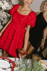 Aisling Bubble Mini Dress in Red FINAL SALE