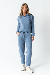 Patricia Collared Sweatshirt in Blue FINAL SALE