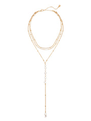 Coastal Pearl Lariat Necklace
