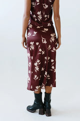 Carsyn Floral Maxi Skirt in Red Brown