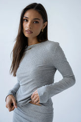 Bonnie Polka Dot Top in Grey
