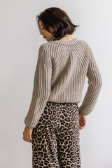 Katie Knit Cardigan in Tan FINAL SALE