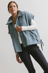 Johanna Sherpa Vest in Blue FINAL SALE