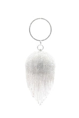Womens Rhinestone Fringe Disco Ball Evening Clutch Bags