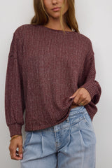 Tate Knit Sweater in Burgundy