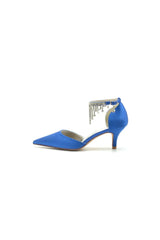 Pointed Toe Ankle Strap Party Shoes with Rhinestone