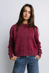 Payton Knit Sweater in Burgundy FINAL SALE