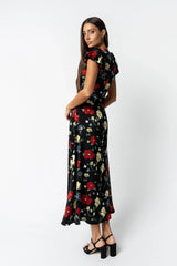 Jenna Floral Maxi Dress in Black