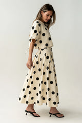 Jacklynn Polka Dot Midi Skirt