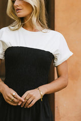 Florence Smocked Midi Dress in Black FINAL SALE