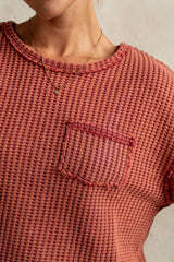 Amaya Knit Tee in Brick FINAL SALE