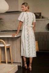 Emmy Embroidered Midi Dress