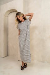 Esme Striped Maxi Dress in Black FINAL SALE