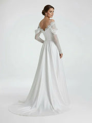 Mermaid Off the Shoulder Satin Lace Wedding Dress