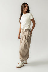 Emory Striped Baggy Pants in Mocha FINAL SALE