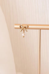 Jane Bow Pearl Drop Earring