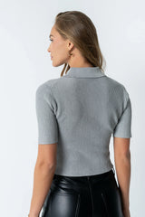 Cami Ribbed Sweater in Grey