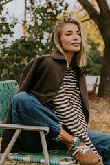 Juniper Collared Jacket in Brown FINAL SALE