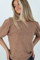 Marrel Textured Top in Brown FINAL SALE