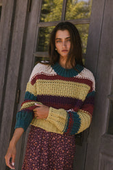 Tennyson Striped Sweater in Green FINAL SALE