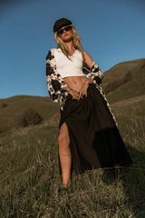 Kiri Double Slit Skirt in Black FINAL SALE