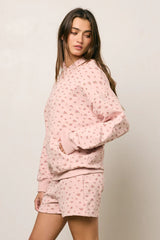 Elora Floral Sweatshirt in Pink FINAL SALE