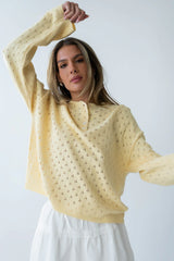 Margot Pointelle Sweater in Butter Yellow FINAL SALE