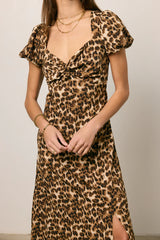 Meradith Leopard Print Midi Dress FINAL SALE