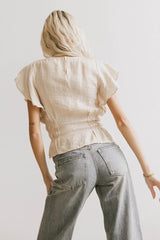 Whit Smocked Blouse in Cream FINAL SALE