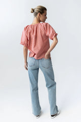 Benny Gingham Blouse in Pink