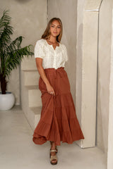 Mira Maxi Skirt in Marsala FINAL SALE